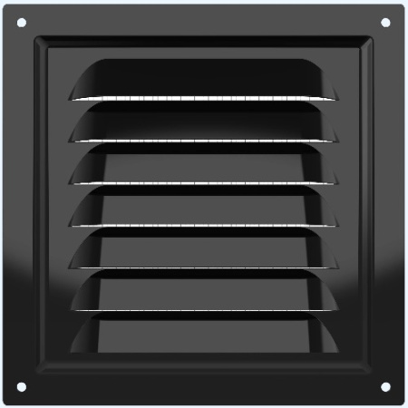 1515МЭ Black (черный) ERA Решетка вентиляционная МЭ сетка 150х150 окраш.сталь